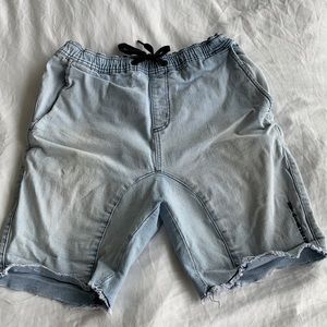 Zanerobe Sureshot Denim Shorts Mid Blue